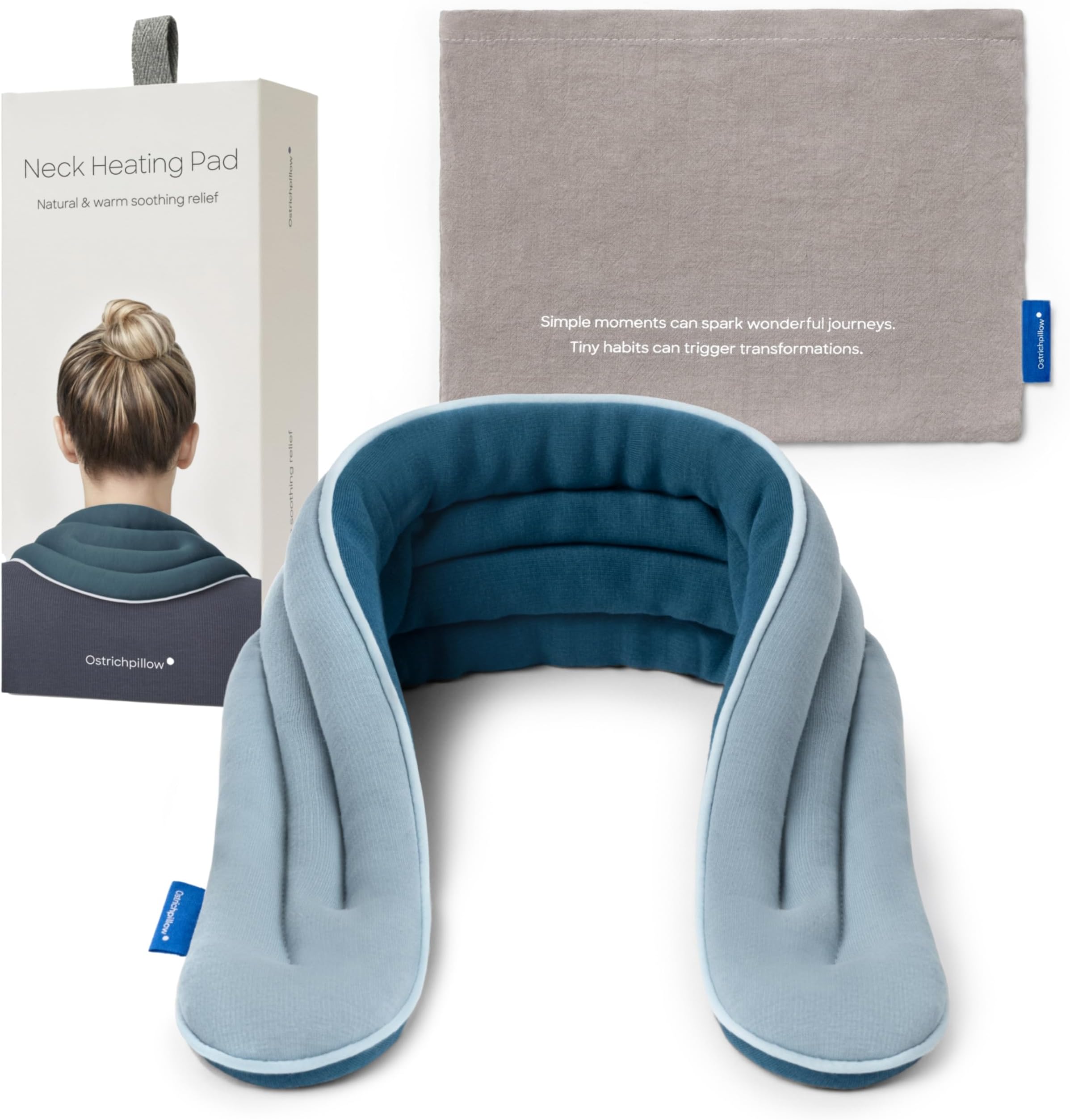 Ostrichpillow Heating Pad Microwavable - Neck Wrap Microwavable Heating Pad for Neck and Shoulder, Relaxation, Pain Relief