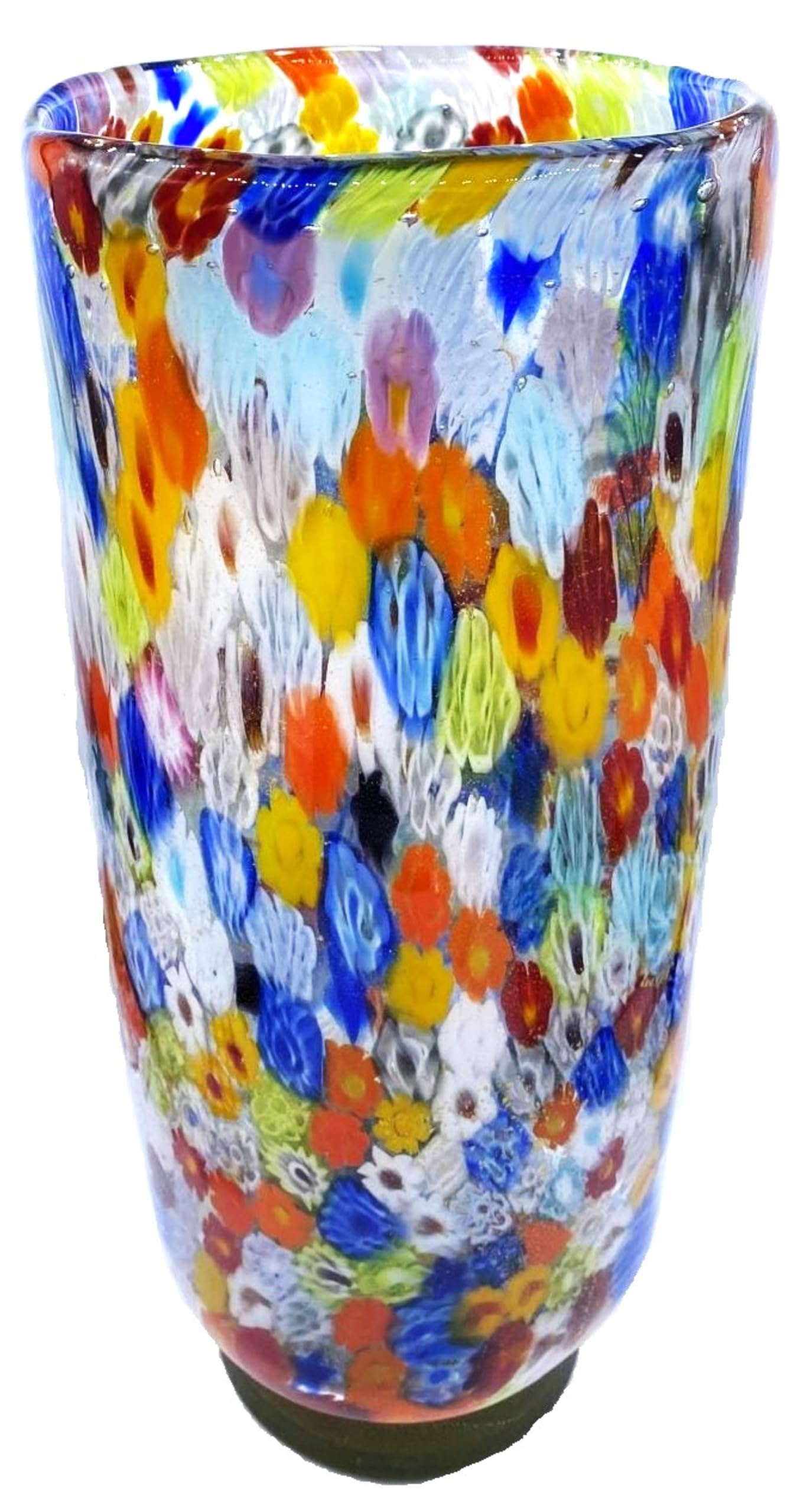 Vase cylindrique millefiori et feuille d'or pour illuminer votre table de salon