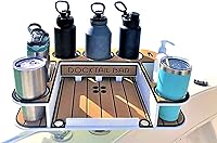 Vista 11 de Docktail Butler - Organizador de mesa para barco, incluye soporte para caña, mesa portátil para barco y barra de barco, mesas marinas para barcos