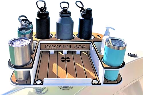 Miniatura 11 de Docktail Butler - Organizador de mesa para barco, incluye soporte para caña, mesa portátil para barco y barra de barco, mesas marinas para barcos