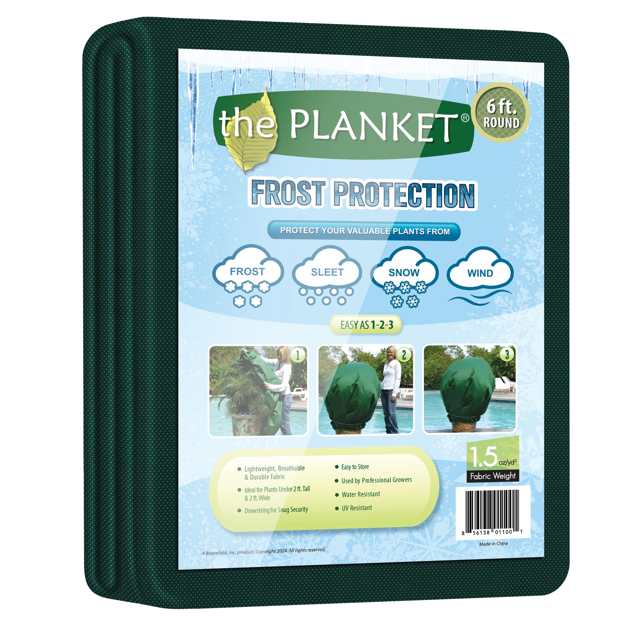 the Planket Frost Protection Plant Cover 6 ft Round, Dark Green