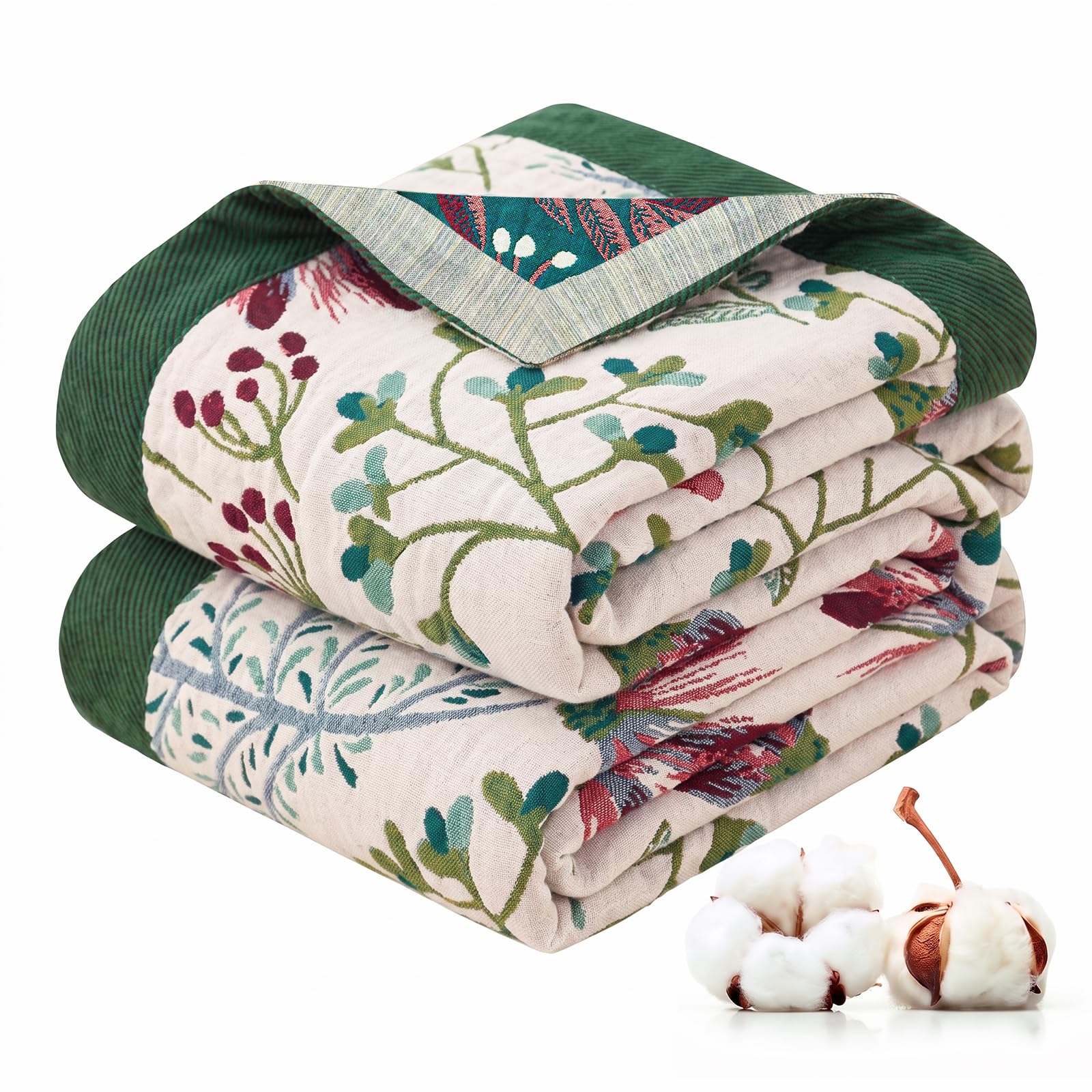 Bocguy Bohemian Throw Blanket 150x200cm, 100% Organic Cotton Blanket