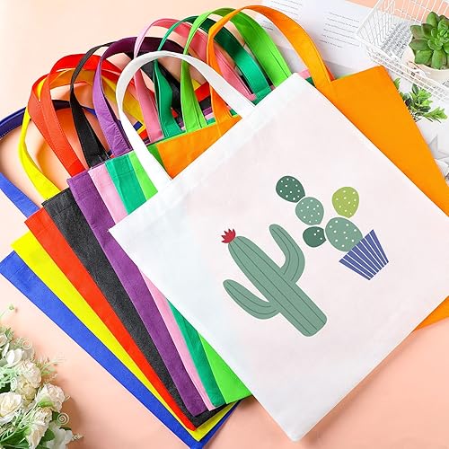 Miniatura 5 de Woanger 100 bolsas a granel de 15 x 16 pulgadas, bolsas de lona reutilizables de tela con asas