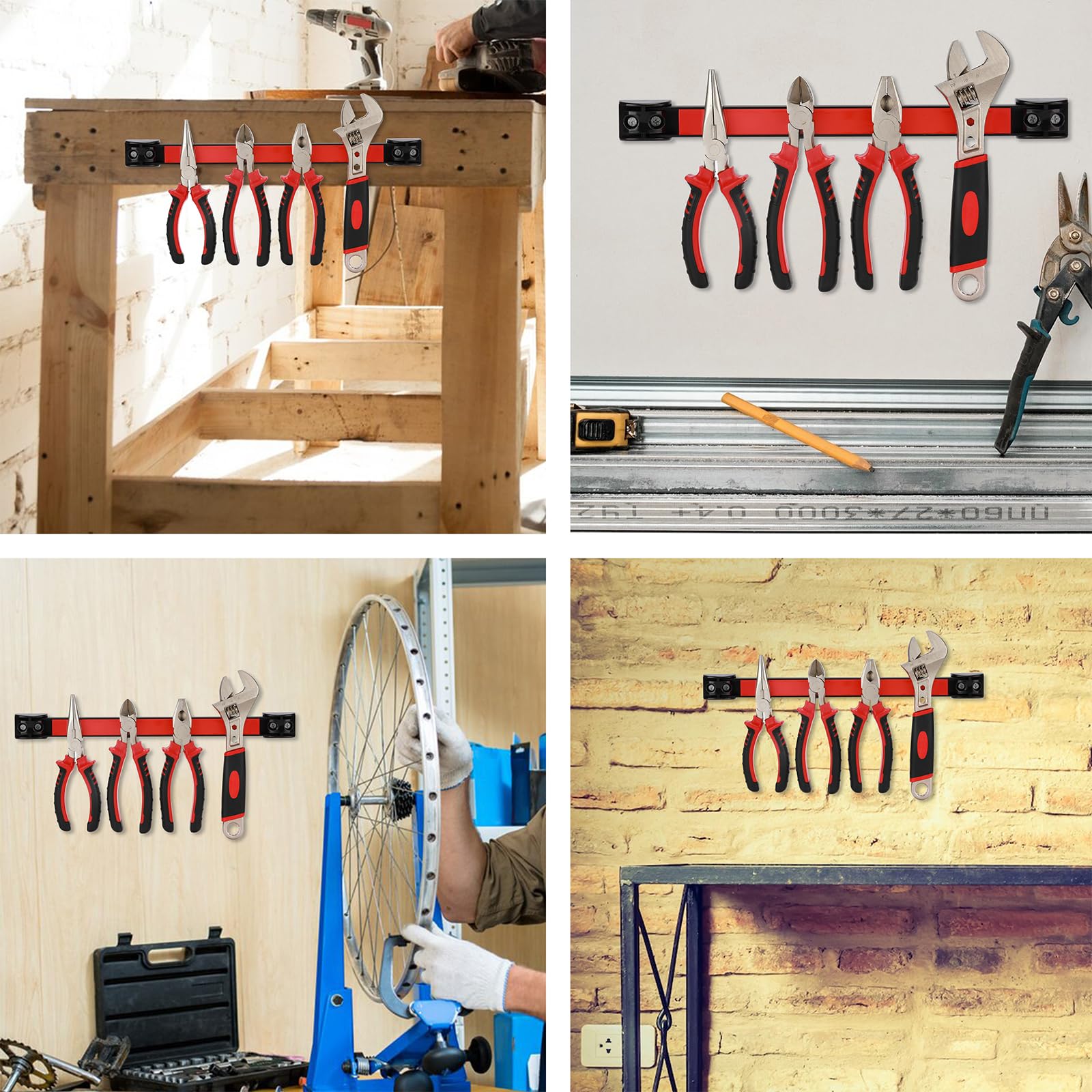 SENROB Set 4 Supporti Magnetici Per Attrezzi Da 30,5 Cm Con Staffe E Viti - Fino A 9 Kg Di Portata