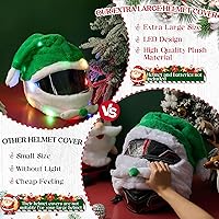 Vista 7 de Relaxweex Funda para Casco de Motocicleta de Navidad Iluminada Extra Grande Decoración de Sombrero de Papá Noel 18.78 x 15.75 Pulgadas Funda