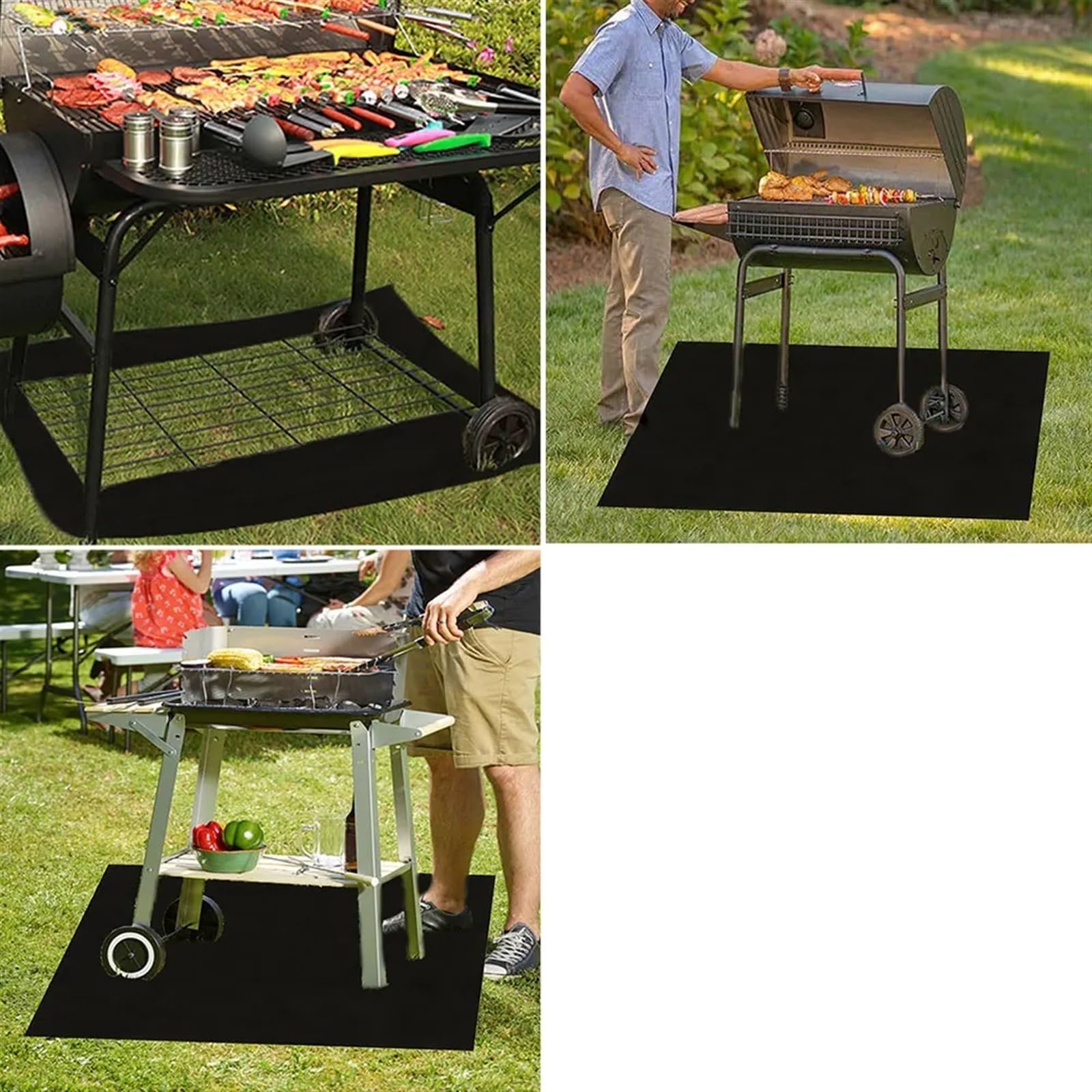 Tappetino for Barbecue ignifugo braciere for Camino Tappetino ignifugo Prato Esterno Terrazza Barbecue Tappeto ignifugo Tappetino Protettivo Resistente al Calore BBQ(M)