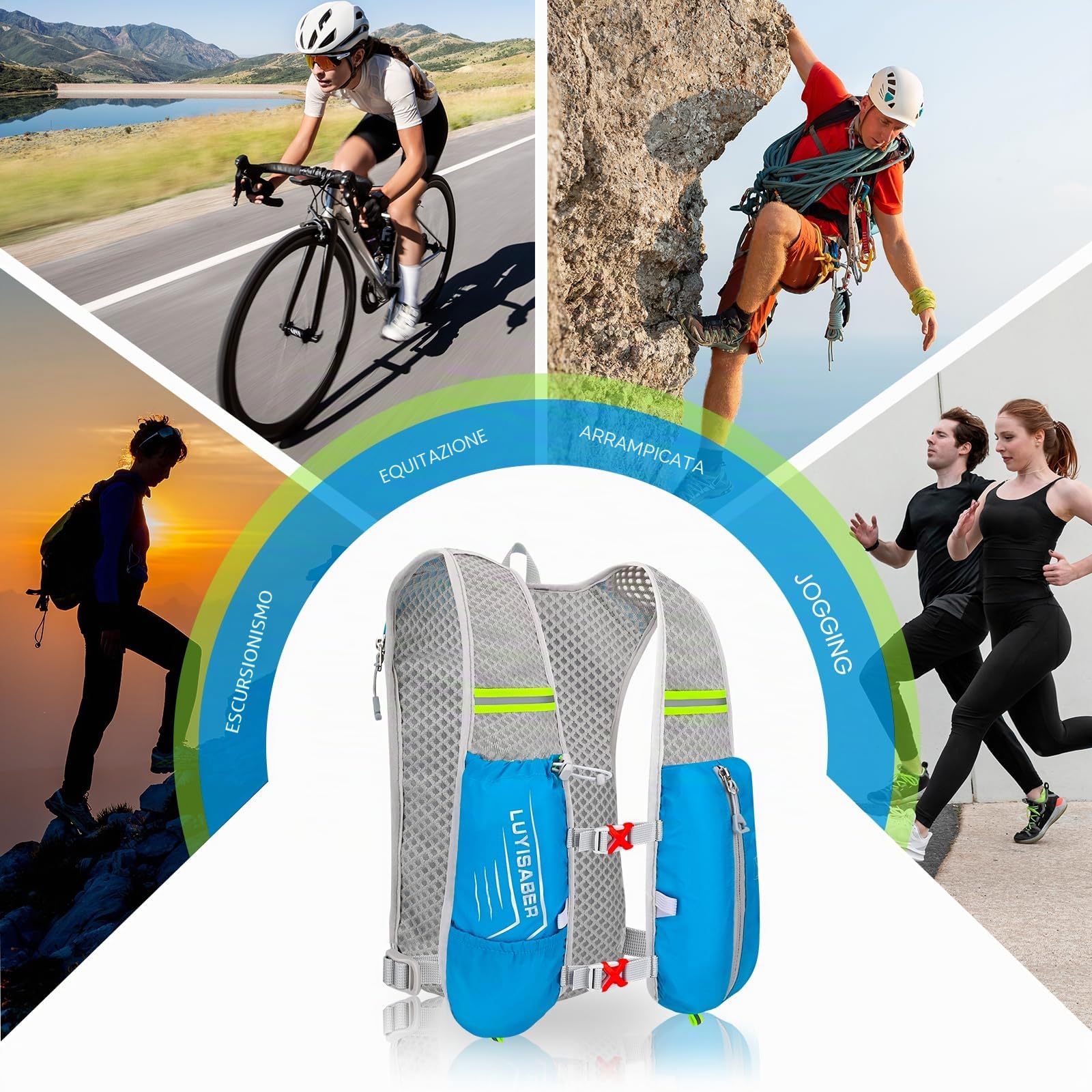 Zaino Idratazione Running, Leggero per Uomo e Donna - Adatto per Trail, Ciclismo, Maratona, Corsa, Sci e Altri Sport All'Aria Aperta