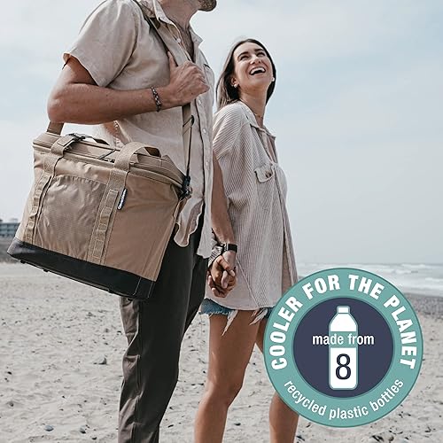 Miniatura 5 de CleverMade Pacifica - Bolsa enfriadora plegable, 50 latas, enfriadores estructurados a prueba de fugas para viajes con correa para el hombro y