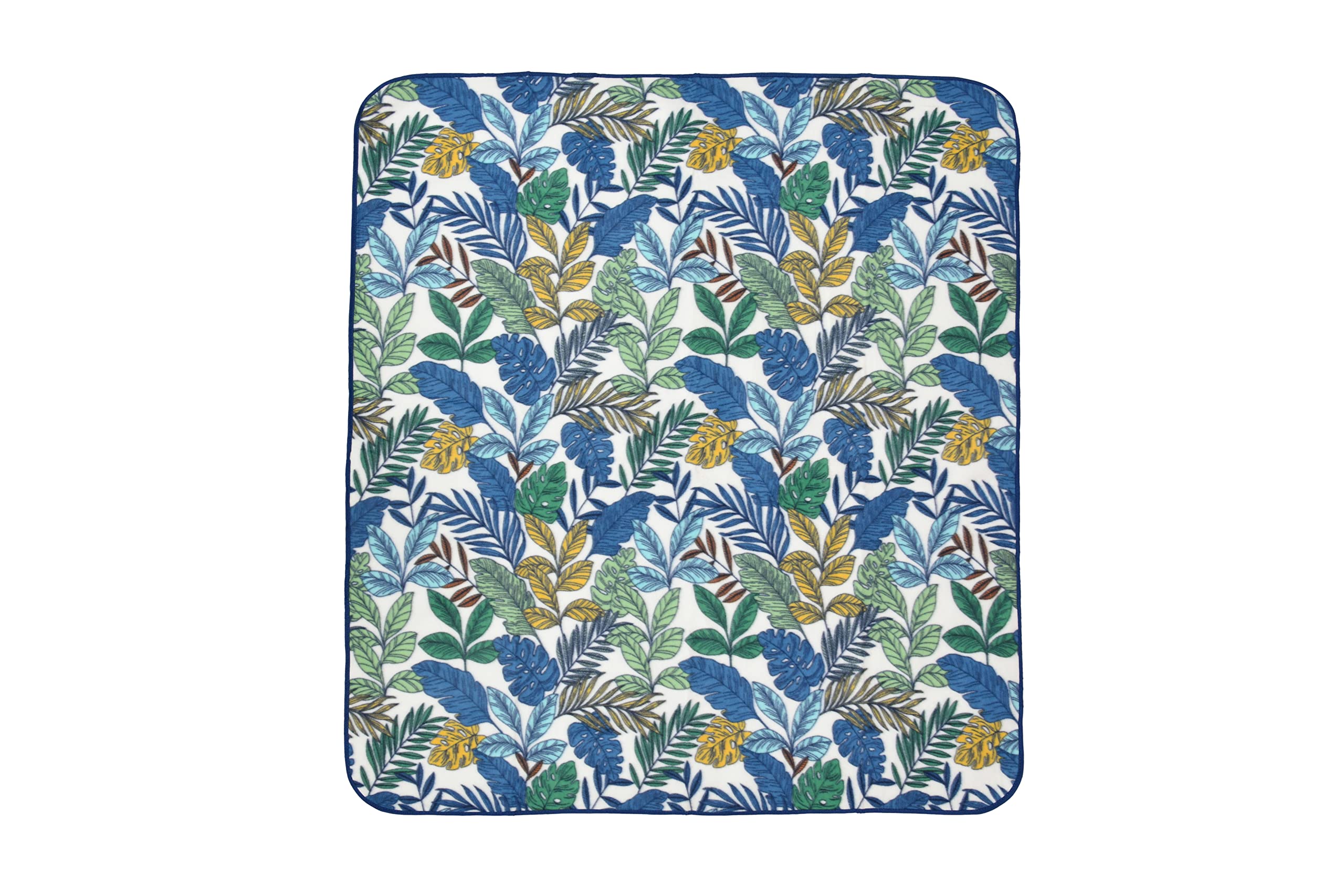 Sleepdown Tropische Fleece-Picknickdecke, für den Außenbereich, weich, tragbar, faltbar, Picknick-Matte, Strand, Park, Camping, Wandern, Garten, mit Griff, 135 cm x 150 cm, Mehrfarbig