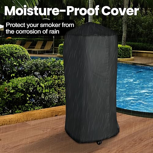 Miniatura 7 de Ahumador de propano, ahumador vertical con tres estantes extraíbles, parrillas al aire libre y ahumadores con termómetro para barbacoa, patio