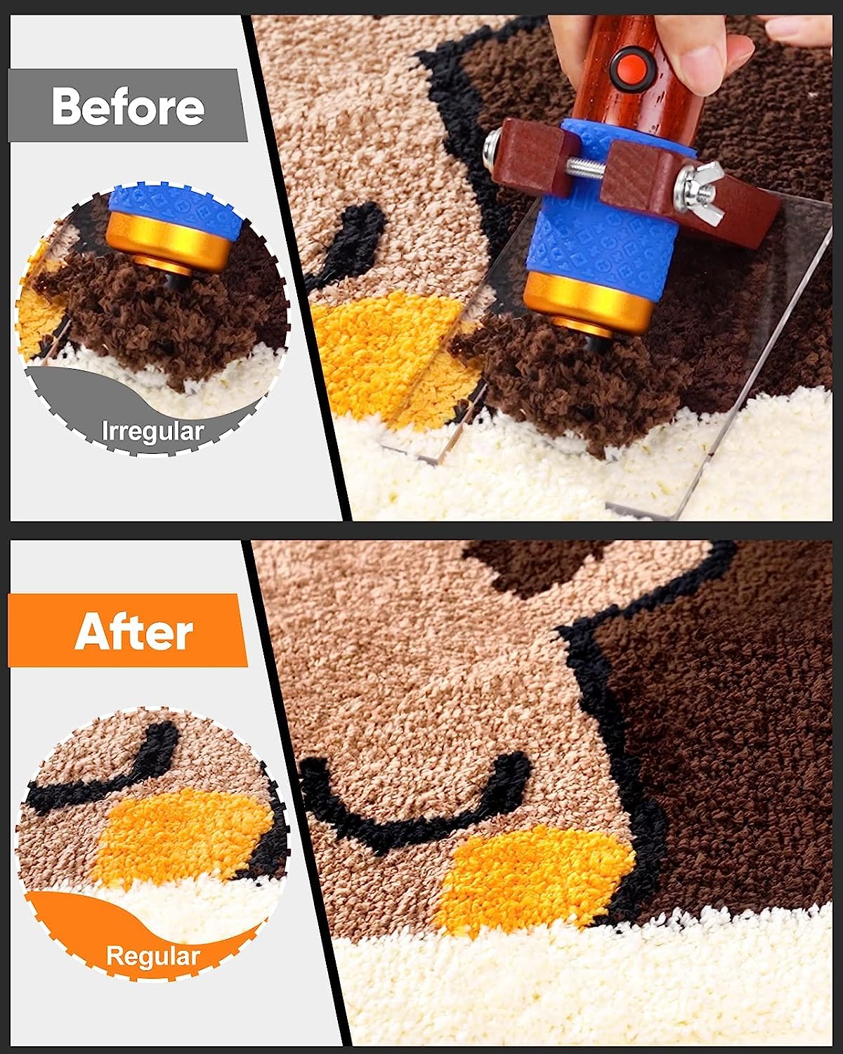 Pistola de tufting de Pelo Cortado - Pistola de tufting de Alfombra eléctrica, Kit de Inicio de máquina de Pistola de tufting de Alfombra 2 en 1