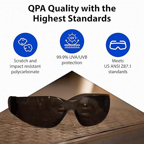 Miniatura 2 de Quest Safety Products - Gafas de seguridad antivaho - Gafas protectoras - Lente de policarbonato resistente a los impactos