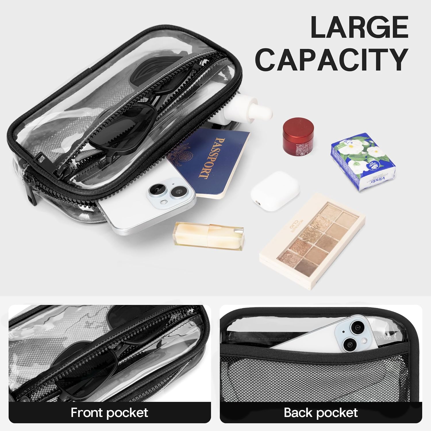 FODOKO Wristlet wallets for women Nylon Quilted Wallet with 4 Zippers,Travel Credit Card,Holder Cell Phone Organizer