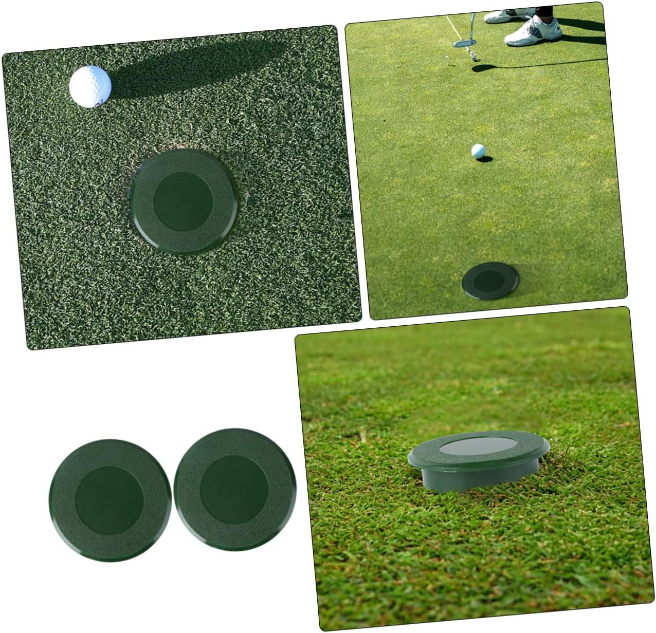 2pcs Golf Hole Cup Cover for Practice Lightweight and Portable Golfing Training Accessory for Putting Green and Golfing Enthusiasts