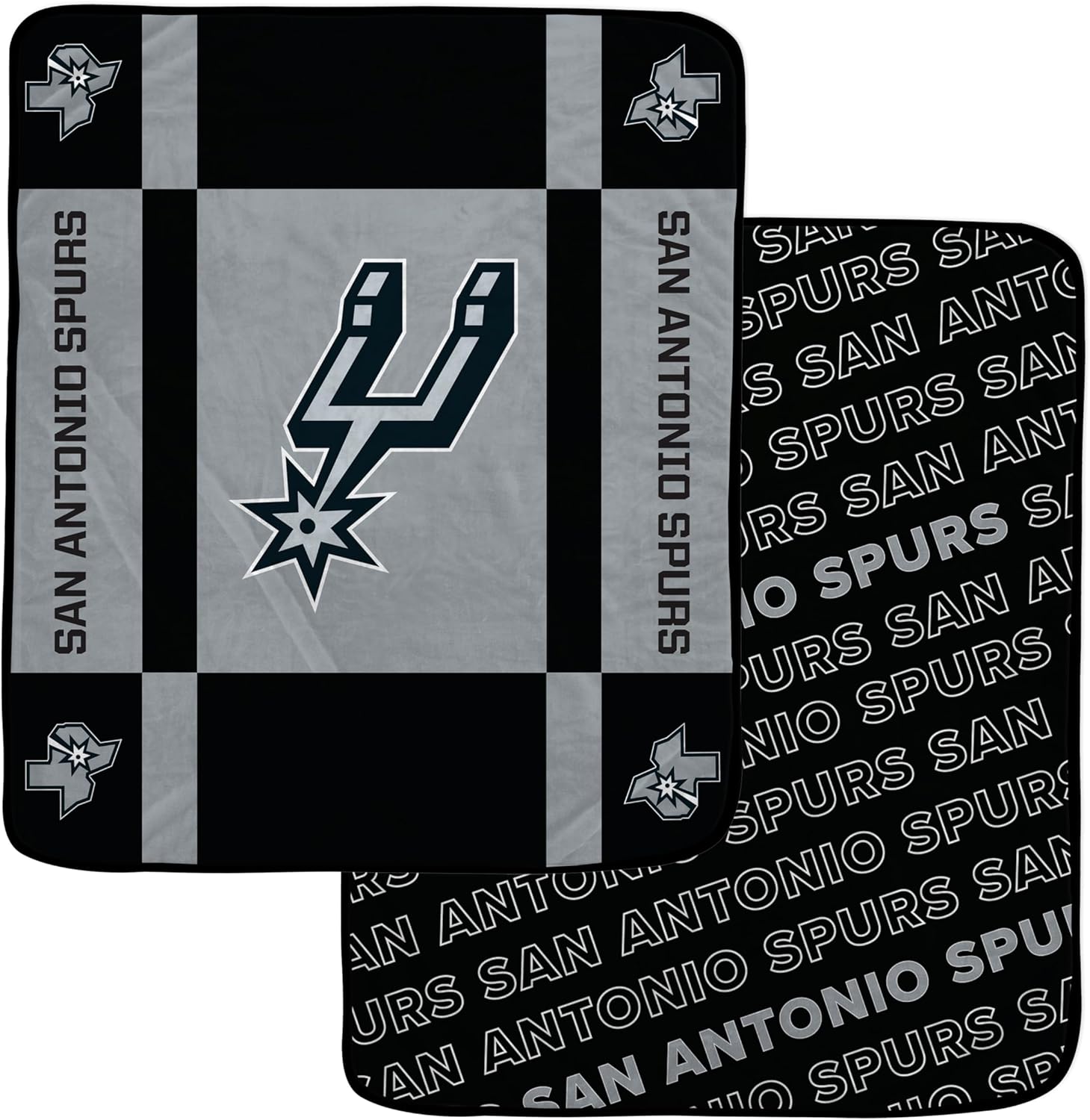 Pegasus Sports Officially Licensed NBA Reverse Block Wordmark 2 Sided Blanket