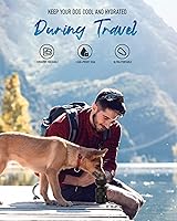 Vista 5 de lesotc Botella de agua para perros, dispensador de agua portátil con cuenco, botella de viaje a prueba de fugas para mascotas, accesorios esenciales