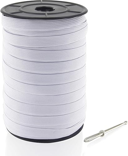 MJMP Cordón elástico blanco de 12 pulgada de 100 yardas banda elástica carrete elástico de punto elástico blanco blancobanda de colcha blanco 100