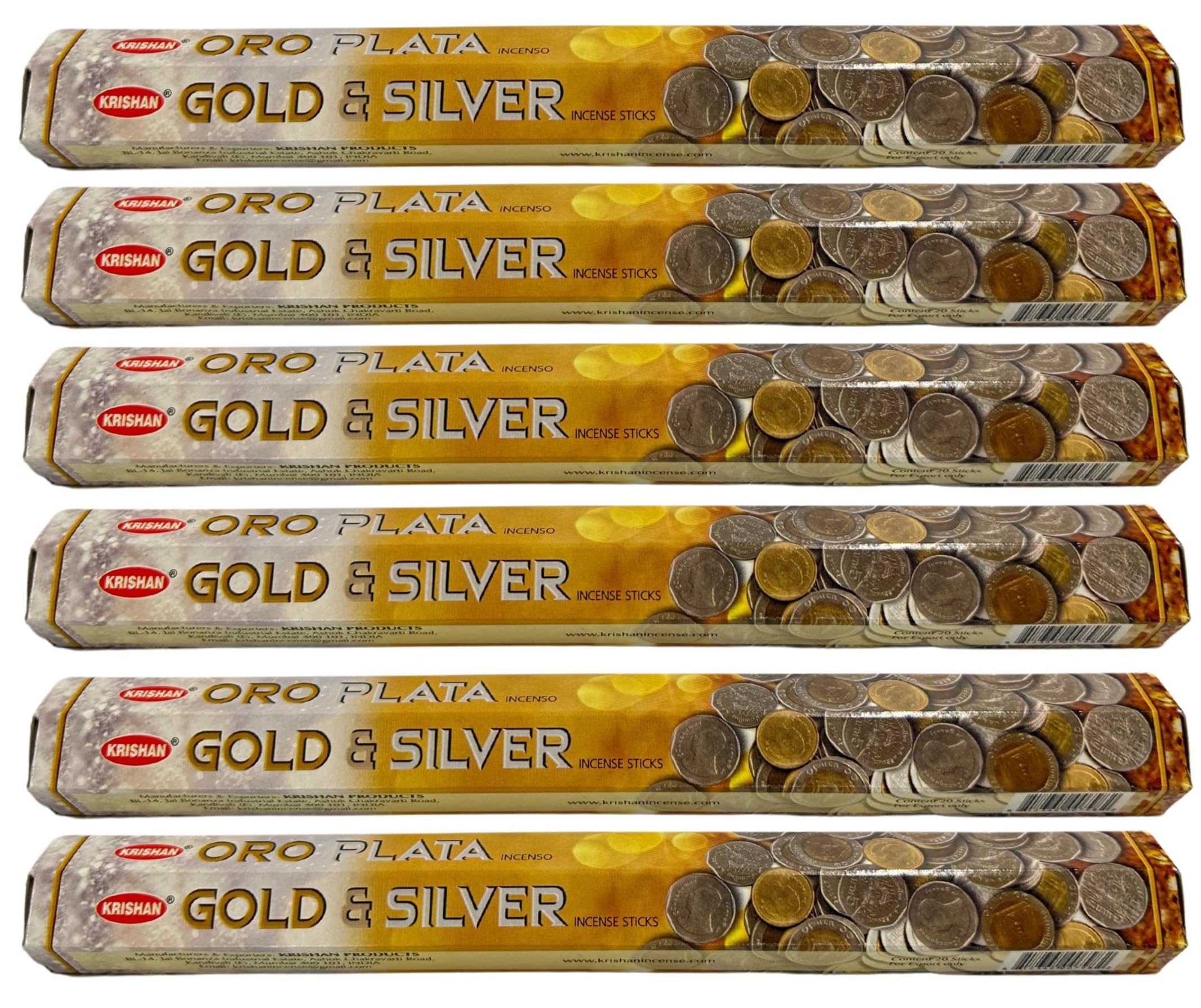 Krishan Gold/Silver Incense Wealth Perfume Fragrance Flavour 120 Room Aroma Sticks For Good Luck Aromatherapy