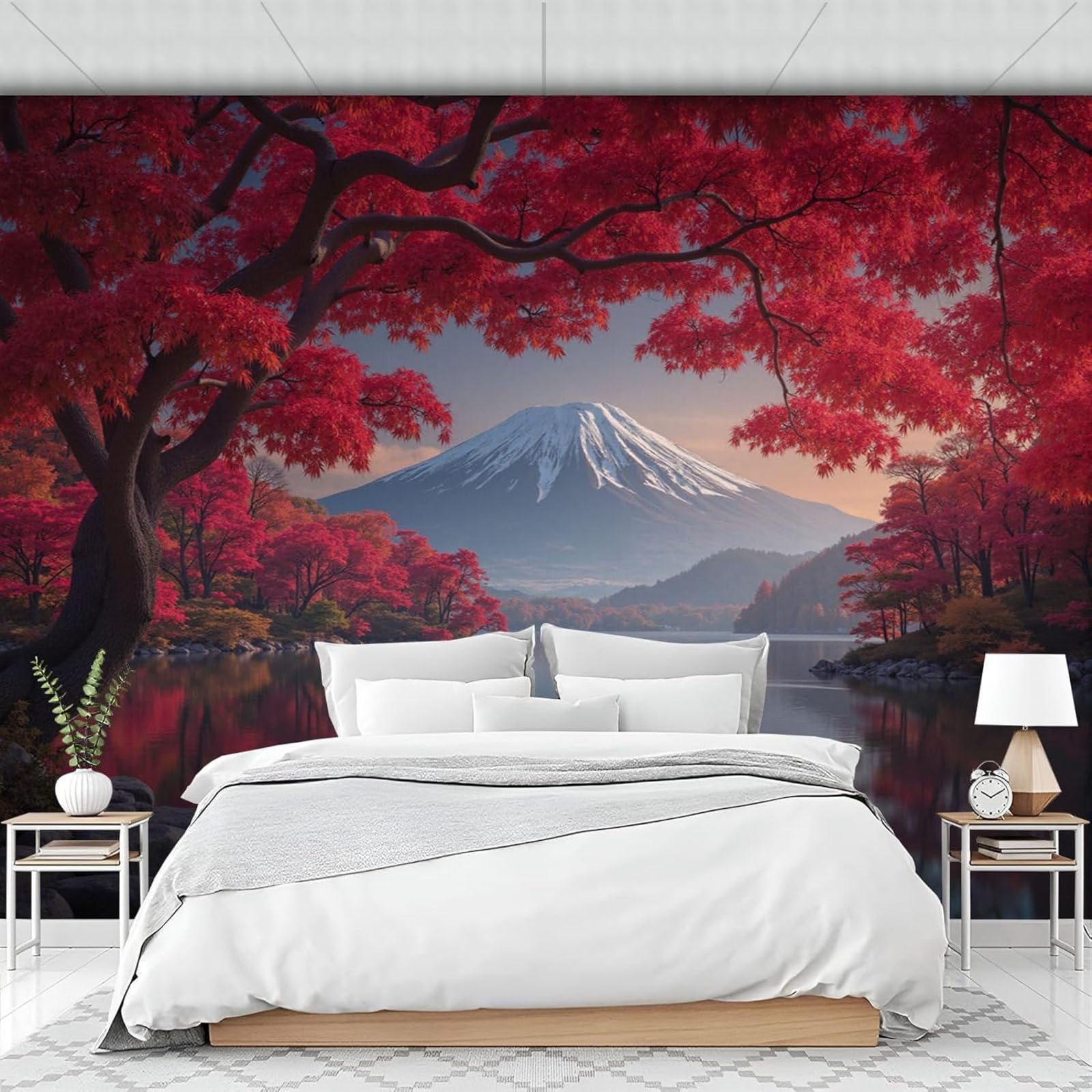 Papier peint mural sur mesure érables 3D pour instaurer une ambiance zen dans votre bureau