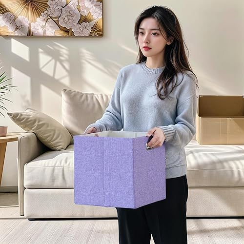 Miniatura 5 de ORGMASTER Contenedores organizadores plegables de almacenamiento, cajas de almacenamiento de tela, cubos organizadores con asas para organización de