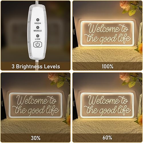 Vista 69 de Letrero de neón personalizado, letrero de neón LED personalizable para decoración de pared de dormitorio, letrero de nombre de neón regulable