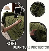 Vista 49 de VClife funda boho de sofá de felpilla para sofá seccional, funda antideslizante para sofá de 2 plazas, protector para mascotas con borlas, funda