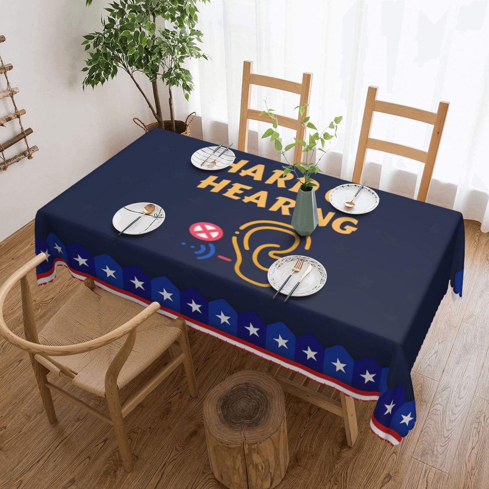 SMAZDFXX I Am Deaf Hearing Impaired 54 x 72in Table Cloth,Polyester Rectangle Tablecloth for Kitchen Dining
