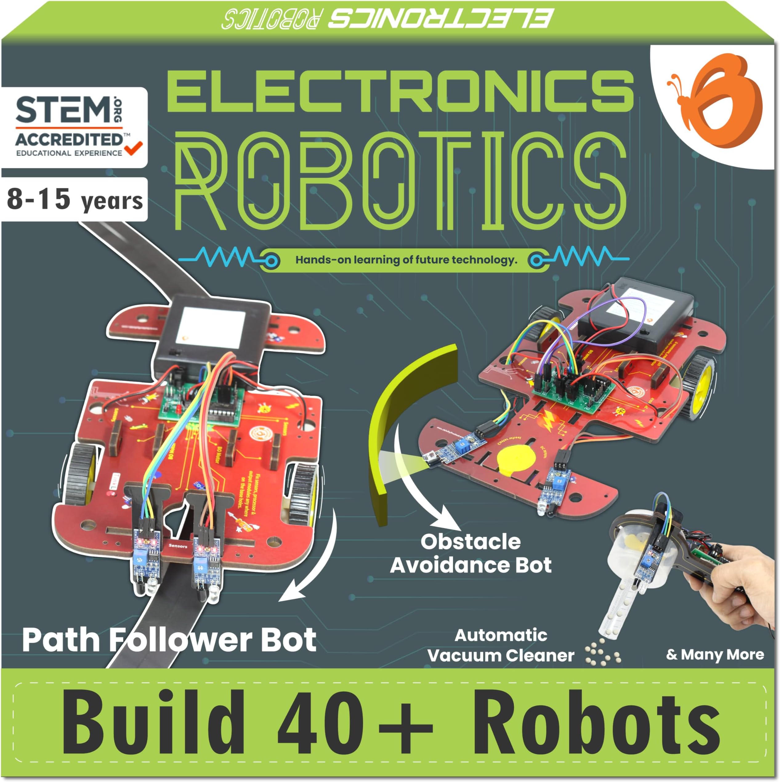 Jumbo 40In1 Stem Robotics Kit | Robot Toys for Kids Ages 8 9 10 11 12 Years Old Boys Girls | 100+ Parts, Electronics Sensor Modules |No Coding Required | Birthday Gift for Ages 8+