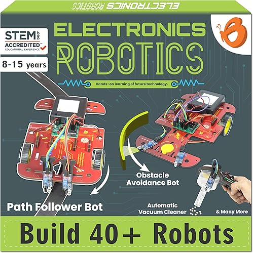 ButterflyEdufields - Kits de robótica STEM 40 en 1 para niños de 8 a 12 años Proyectos de robots de bricolaje para niños con tablero electrónico y