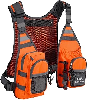 BASSDASH FV08 Ultra Lightweight Fly Fishing Vest for Men and Women Portable Chest Pack One Size Fits Most