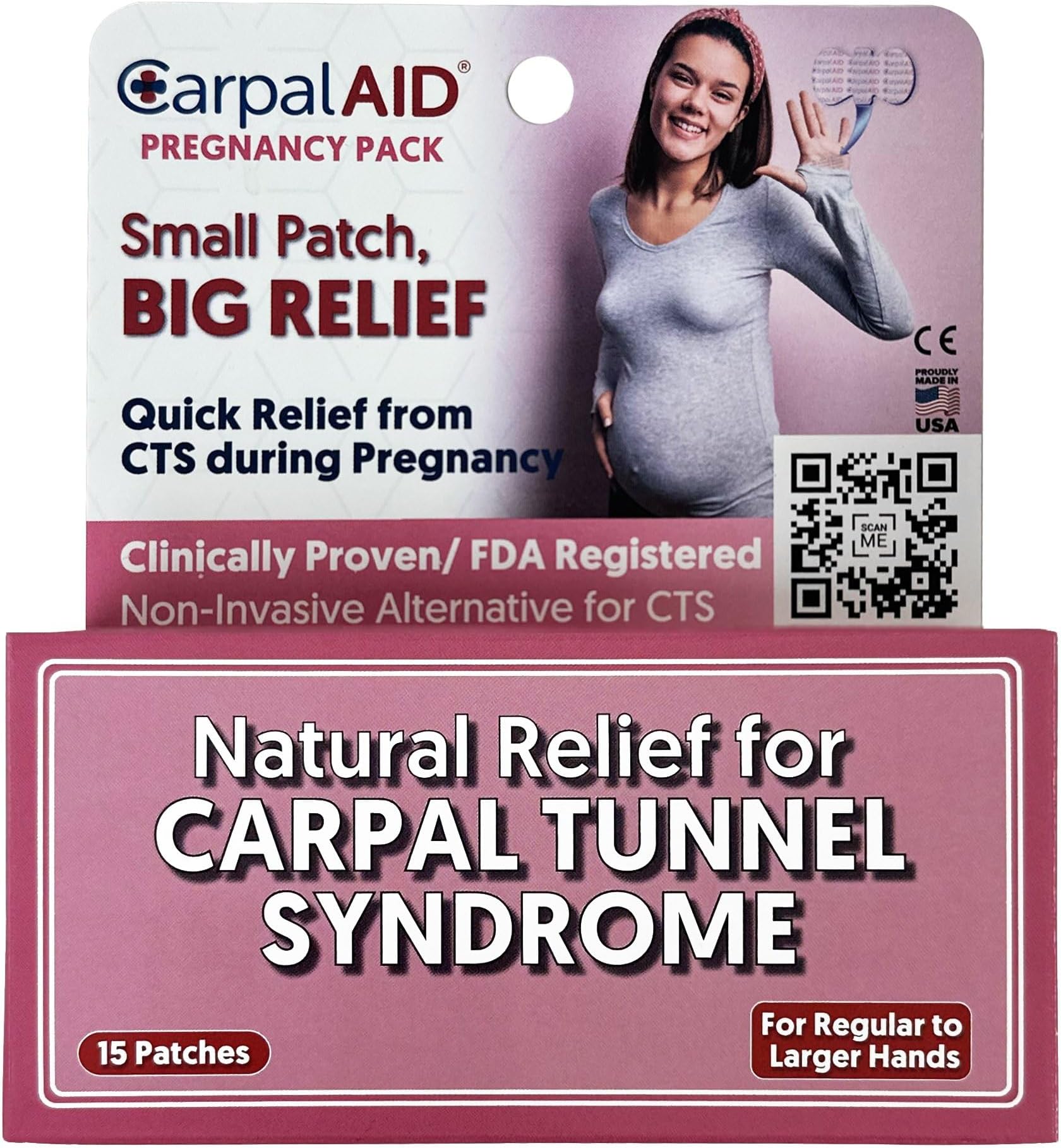 Carpal AID Clear Plastic Adhesive Hand-Based Carpal Tunnel Support for Either Hand LGP15PK, 15 Ct