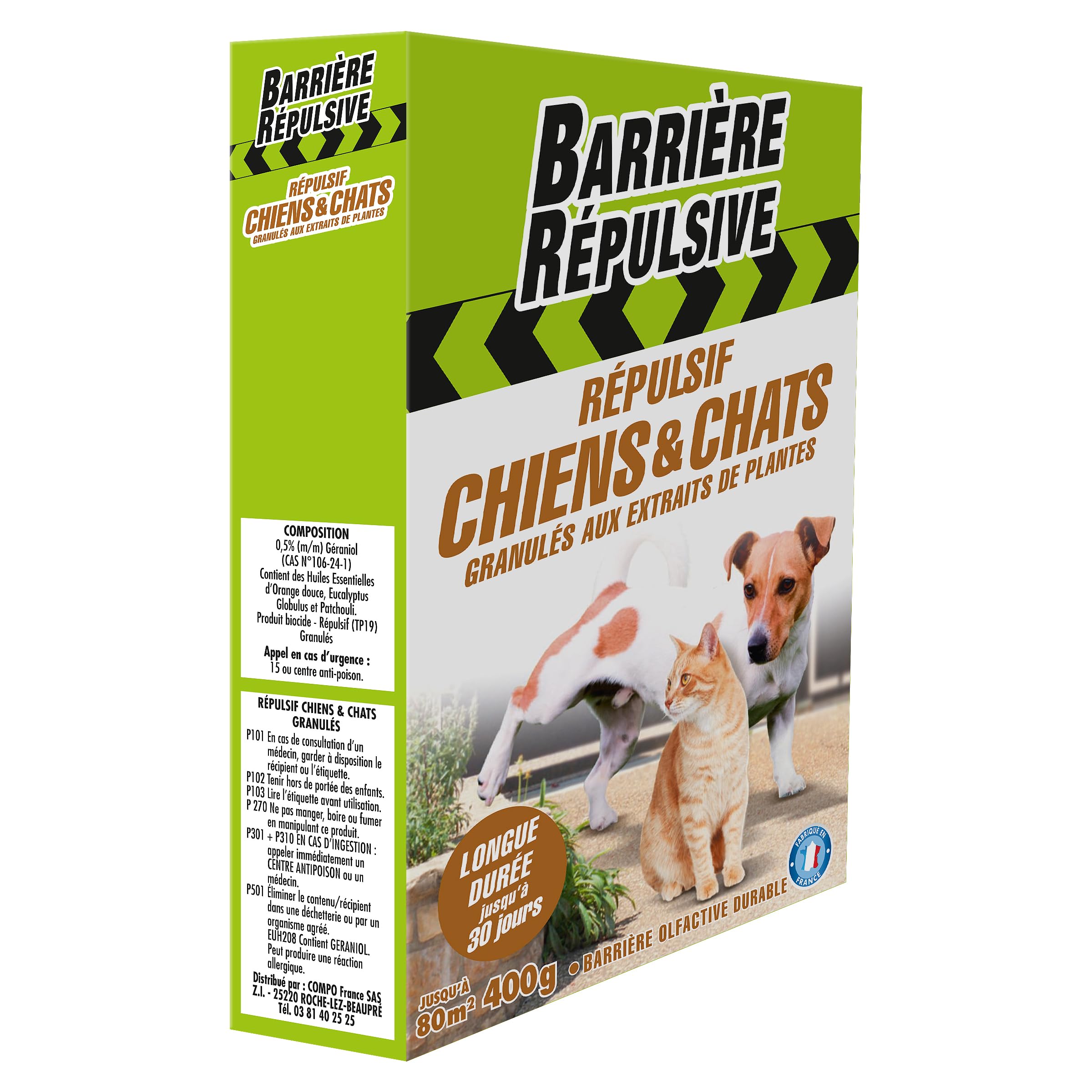 Répulsif Chiens et Chats Extérieur 80 m² 400 g