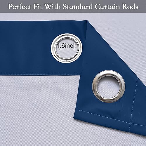 Miniatura 3 de SimpleHome Cortinas gruesas con aislamiento térmico y ojales, bloqueo de luz para oscurecer sala, dormitorio, 2 paneles, 52 x 72 pulgadas de largo,