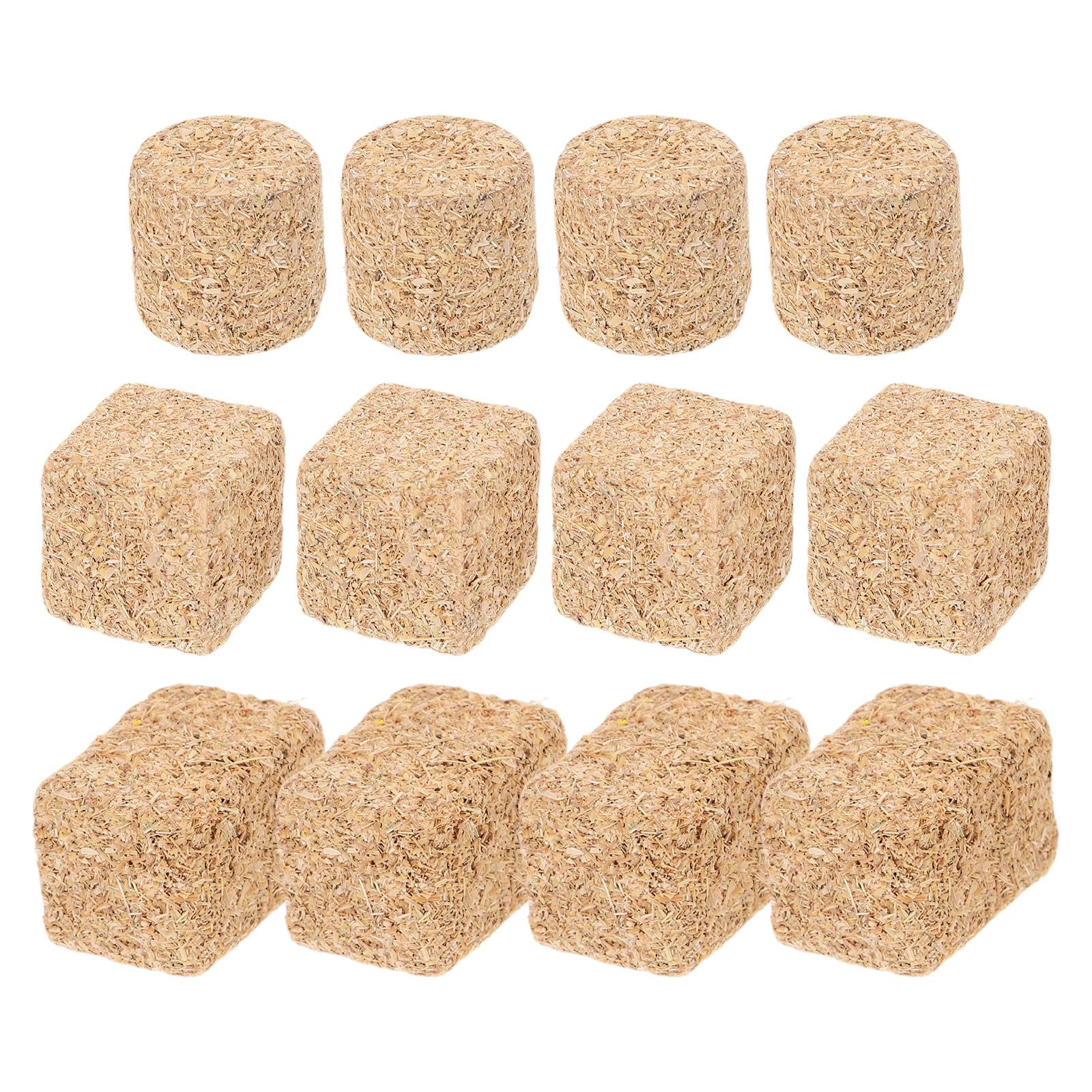 jojofuny 12pcs Miniature Hay Bales Decor, Mini Haystack for Dollhouse - Fake Straw Bale for Table Decoration - Scene Decor for Farm Model, DIY Craft, Autumn Harvest Centerpiece