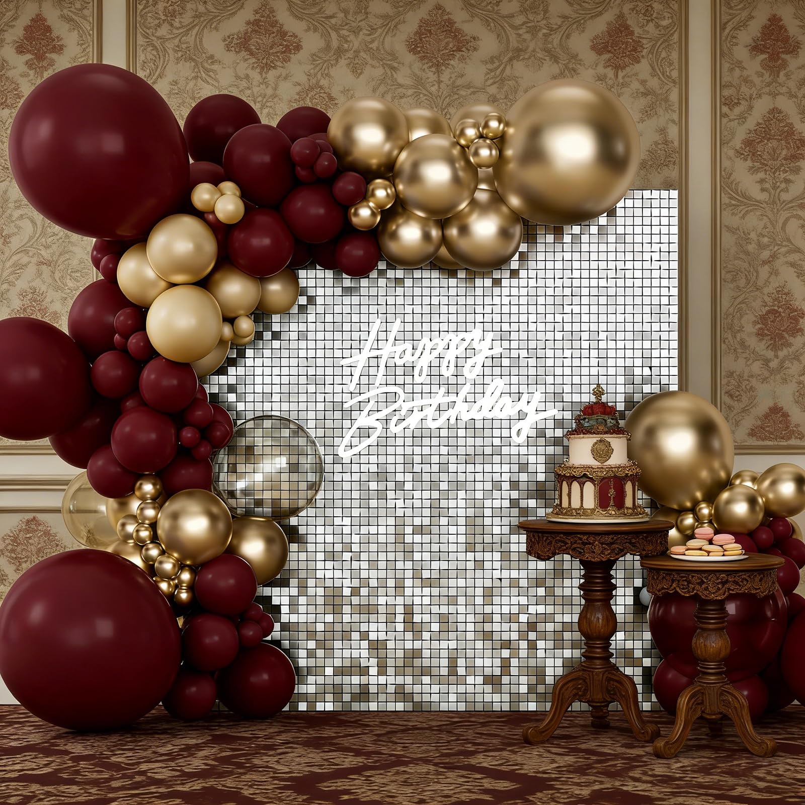 Silber Schimmer Wand Hintergrund, 30cm * 30cm * 24 Stück | Foto Hintergrund Paneel Dekoration für Geburtstag, Hochzeit, Baby Dusche, Jahrestag