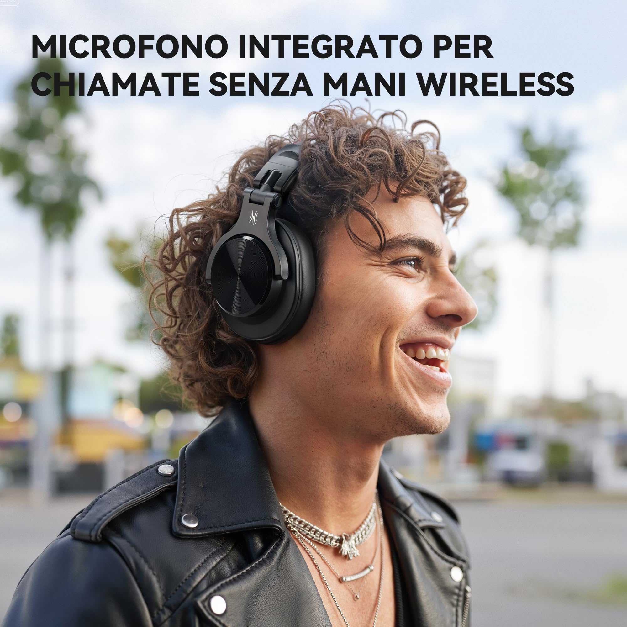 OneOdio A70 Cuffie Bluetooth Over Ear, Cuffie Con filo Cuffie Wireless Cuffie Over Ear con Microfono Stereo Hi-Fi, 72 Ore di Riproduzione, Jack 3,5 e 6,35 mm, Pieghevole, per DJ, Chitarra, PC, Nero