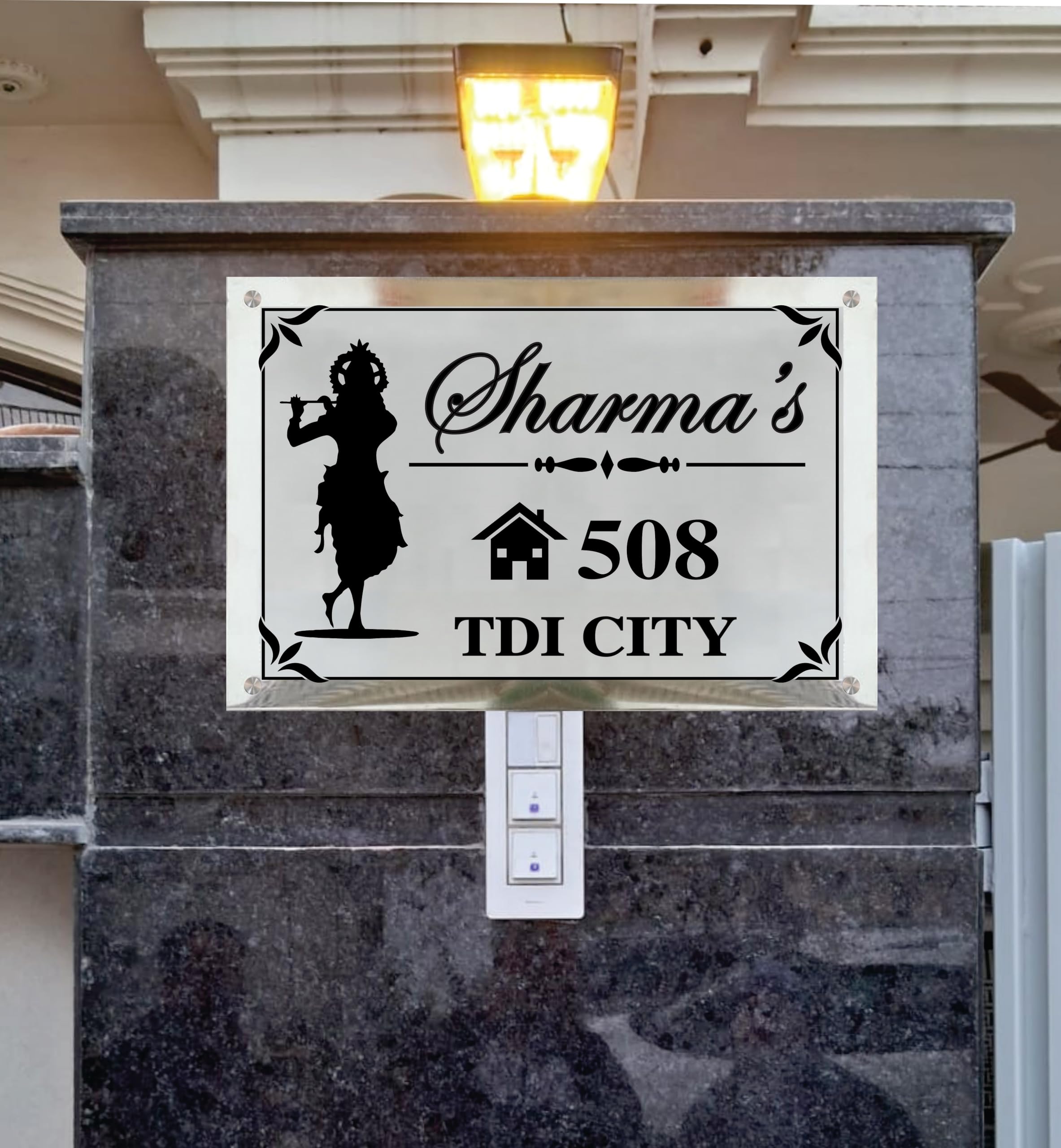 Personalized Stainless Steel House Name Plate -10