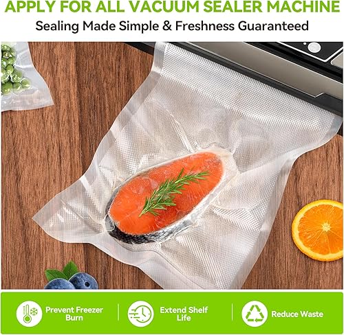 Miniatura 6 de HytusCooking - Rollos de bolsas selladoras al vacío de alimentos de 8 x 150 pies con dispensador de cortador para almacenamiento de alimentos,