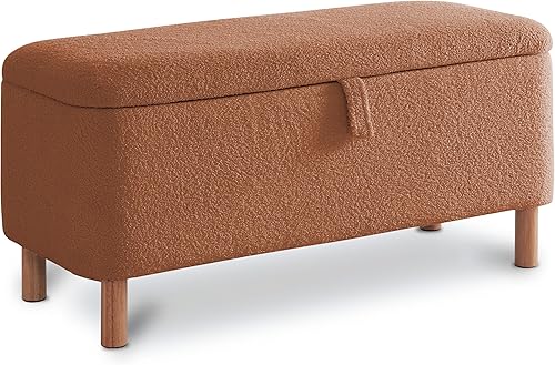 Comfort Stretch Boucle - Banco otomano de almacenamiento para dormitorio, sala de estar, entrada, tapizador, de sherpa, para ventana de extremo,