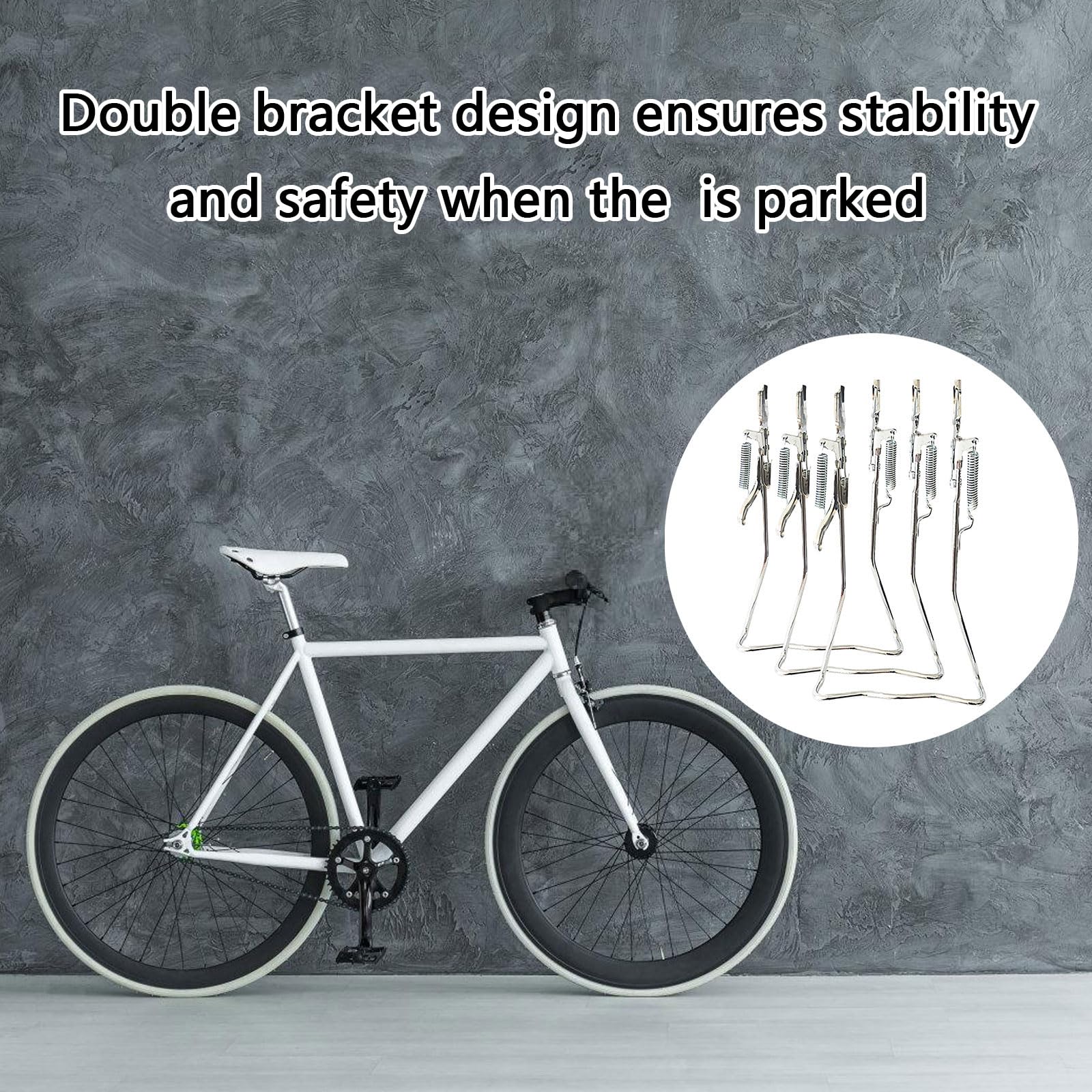 Bicycles Double Kickstand Adjustable Bike Center Mount Stand Nonslip Rear Mount Mountain Bike Cycle Parking Rack