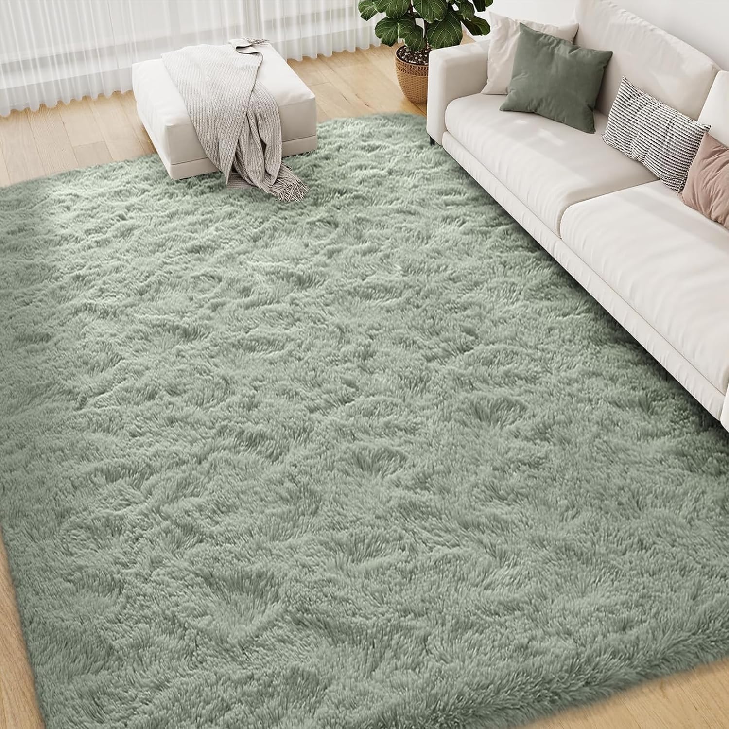 FVVRAX Bereich Teppiche für Schlafzimmer Wohnzimmer, Grau flauschig Fuzzy Shag Shaggy Teppich weichen Plüsch Teppich, Indoor-Boden Teppich für Kinder Home Decor Ästhetik