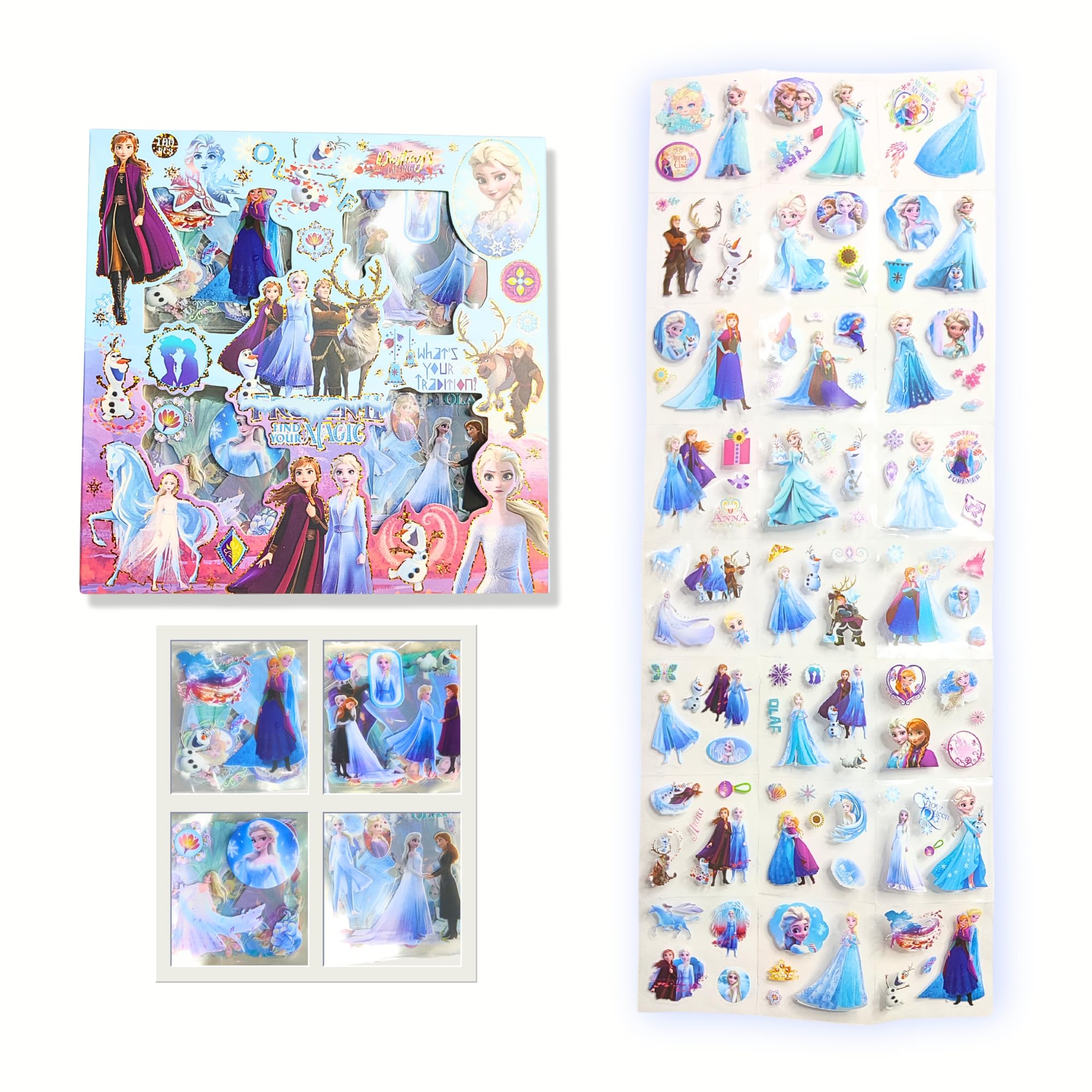 The Cubby Cart Snow Princess Kawaii Self Adhesive Stickers -96 Sheets Cute Washi for Project, Snowy Wonderland Girls 400+ Stickers Set, Scrapbooking, DIY Arts Crafts (Assorted Design) 18 * 18cm, PVC-image-29