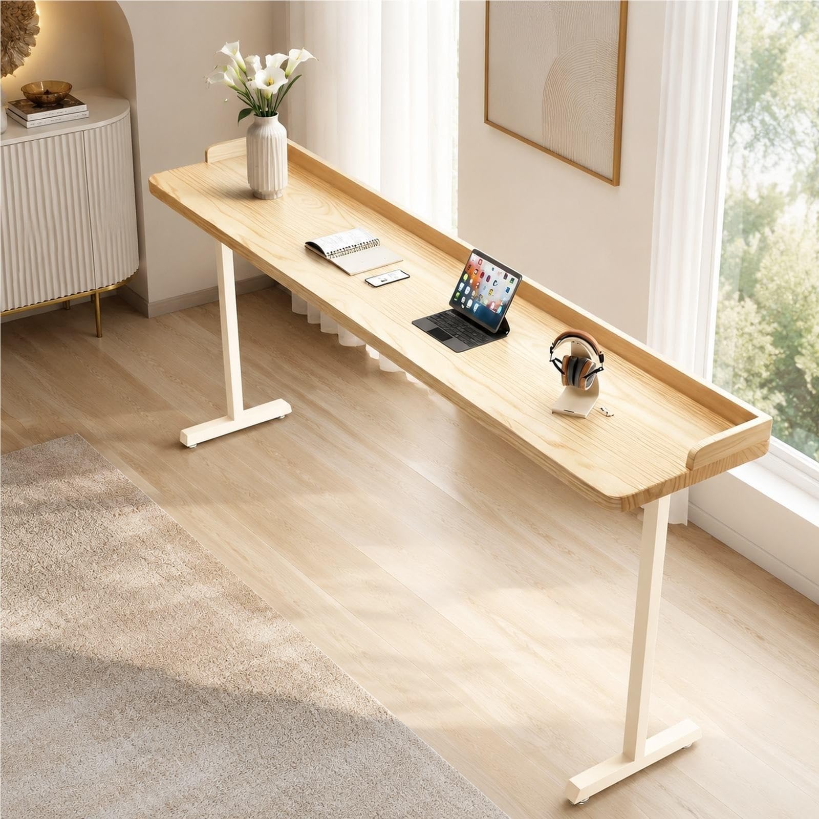 Table Haute en Bois, Comptoir De Bar Industriel, Mange-Debout Rectangulaire