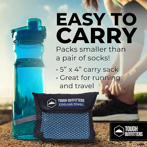 Miniatura 6 de Tough Outdoors Toallas de enfriamiento para cuello y cara, toalla de enfriamiento para el cuello para clima caliente, yoga, deportes, golf, sudor,