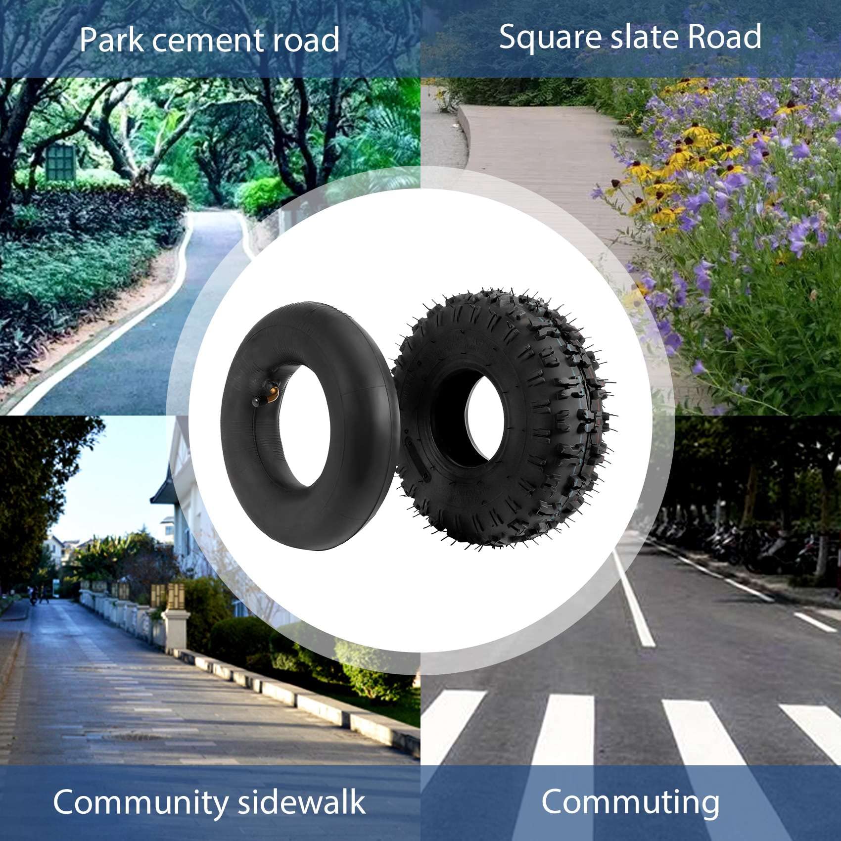 Pneumatico Con Camera D'aria Da 2 Pollici 410/350-4 Per Carrello A Mano Carrello A Mano Carrello Da~p146687613 - Foto 3