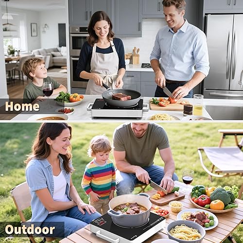 Miniatura 6 de Cocina eléctrica de un solo quemador, quemador superior de estufa portátil, quemador eléctrico de 1800 W con control de perilla, temporizador de 3