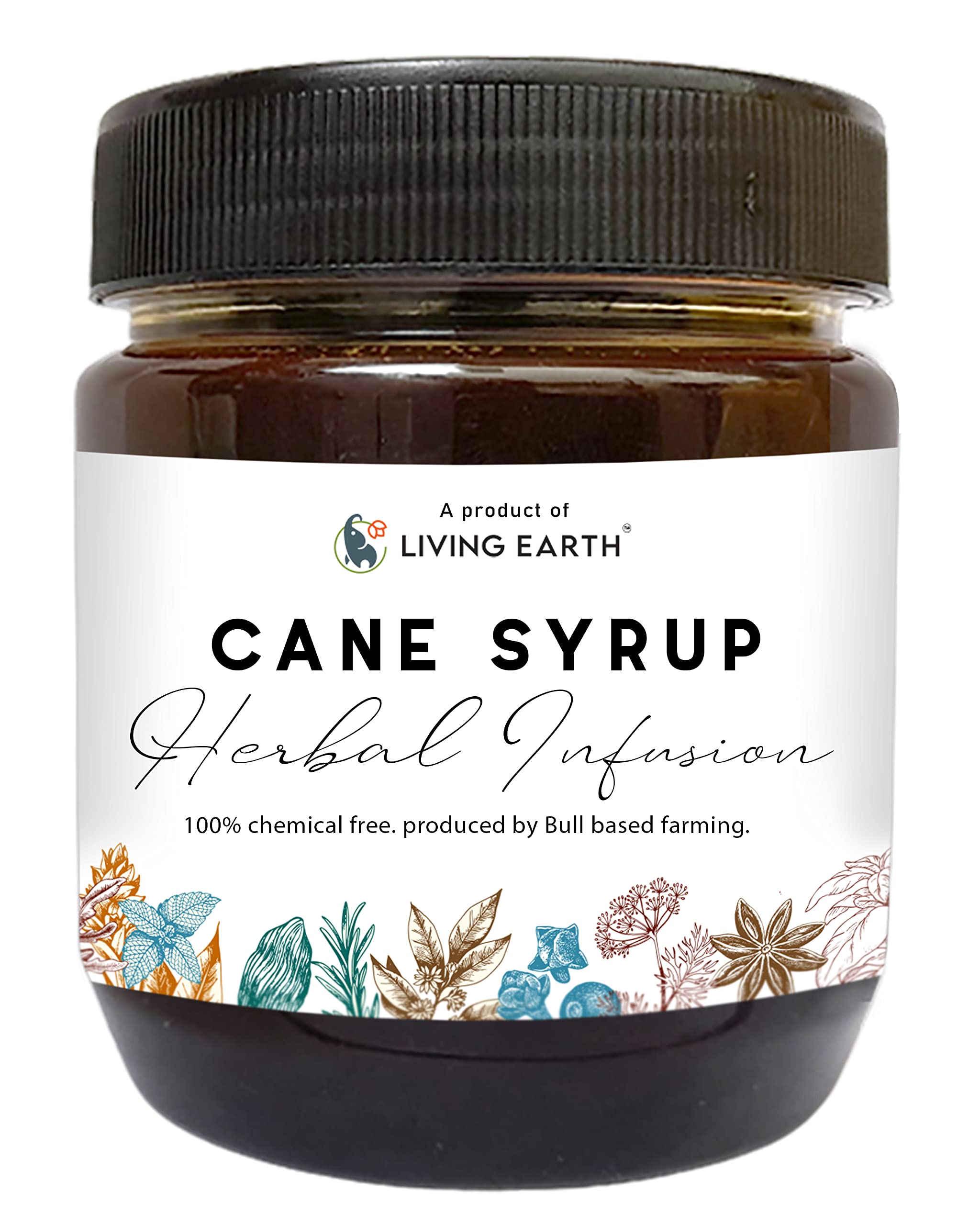 Living Earth Oraganics Premium Speciality Herbal Infusion Cane Syrup 425 Grams