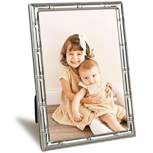 4x6 Picture Frame with Elegant Metal Bamboo Design, 4 x