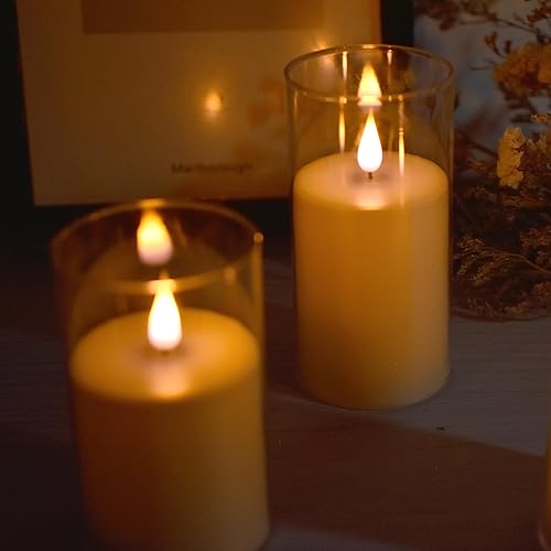 Miniatura 7 de NICEME Velas de acrílico sin llama, velas parpadeantes sin llama con temporizador de control remoto, velas LED decorativas que funcionan con pilas