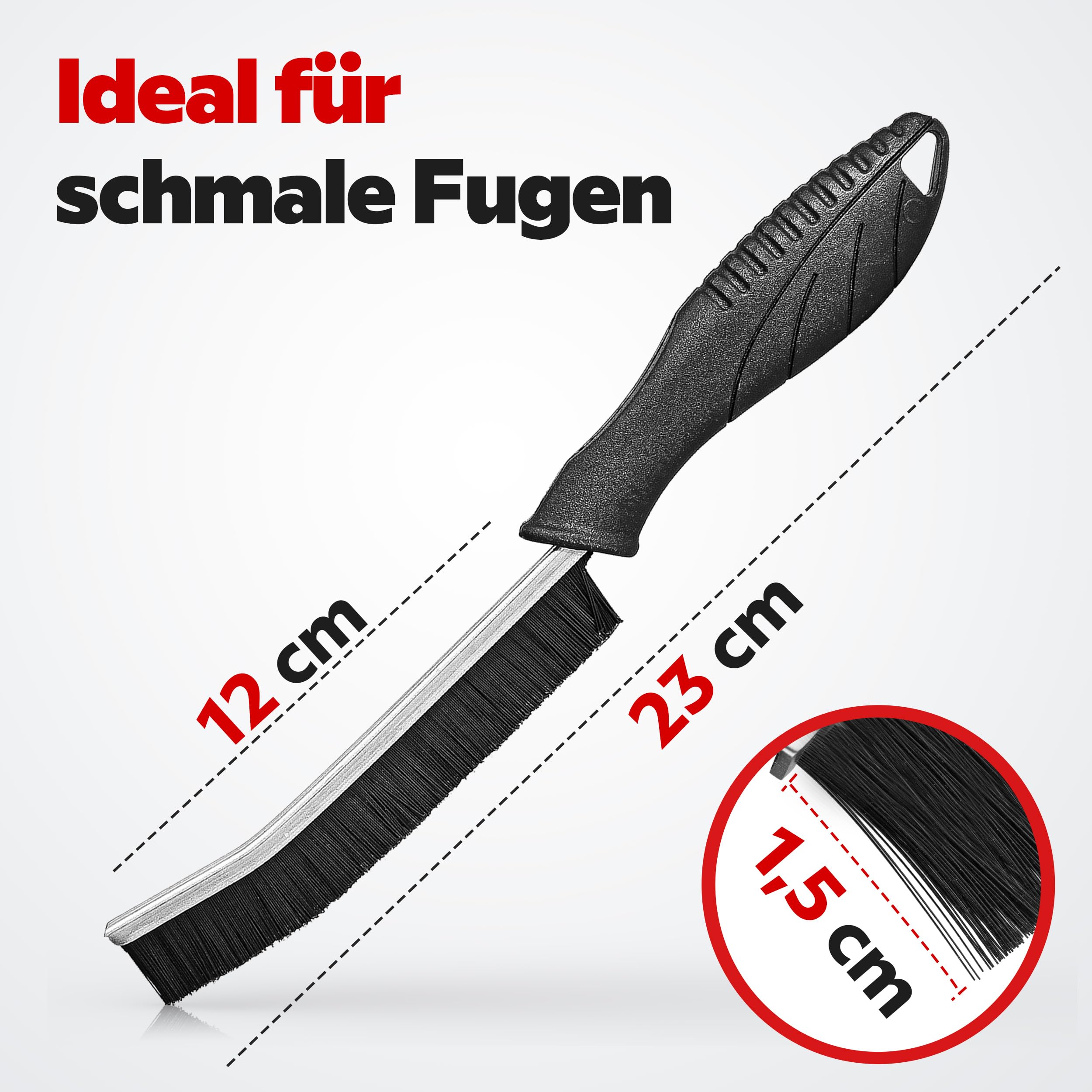 ONBEST Fugenbürste 3er Set mit großem Griff | Reinigungsbürste, Fugenreiniger und Fliesenreiniger für Badezimmer, Bad und Küche, gegen Schmutz und Kalk in Fugen